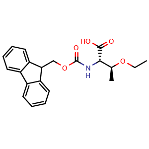 Chemical structure of N-Fmoc-(2S,3S)-3-ethoxy-2-aminobutanoic acid , CAS 1279034-29-5, AChemBlock Y234587