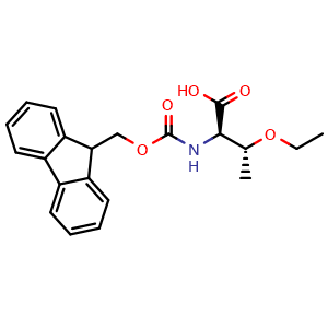 Chemical structure of N-Fmoc-(2R,3R)-3-ethoxy-2-aminobutanoic acid , CAS 1279026-13-9, AChemBlock Y234588
