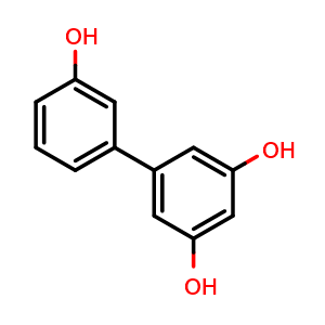 Chemical structure of 3,3',5-Trihydroxybiphenyl , CAS 20950-56-5, AChemBlock Y234589