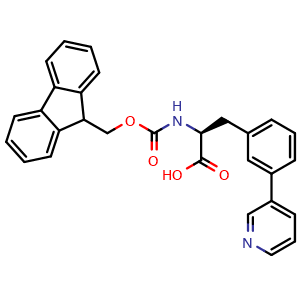 Chemical structure of N-Fmoc-3-(3-pyridinyl)-L-phenylalanine , CAS 1803241-06-6, AChemBlock Y234595