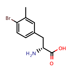 Chemical structure of 4-Bromo-3-methyl-D-phenylalanine , CAS 1270086-67-3, AChemBlock Y234608
