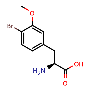 Chemical structure of 4-Bromo-3-methoxy-L-phenylalanine , CAS 1389340-97-9, AChemBlock Y234616