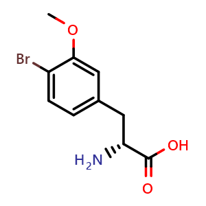 Chemical structure of 4-Bromo-3-methoxy-D-phenylalanine , CAS 1389343-39-8, AChemBlock Y234617
