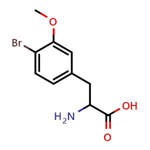 Chemical structure of 4-Bromo-3-methoxy-DL-phenylalanine , CAS 1390997-58-6, AChemBlock Y234618