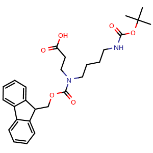 Chemical structure of N-(4-Boc-aminobutyl)-N-Fmoc-b-alanine , CAS 1392101-23-3, AChemBlock Y234642