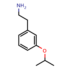 Chemical structure of 2-(3-Isopropoxyphenyl)ethanamine , CAS 149489-17-8, AChemBlock Y234645