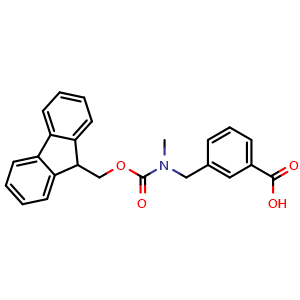 Chemical structure of 3-[(N-Fmoc-N-methylamino)methyl]benzoic acid , CAS 173690-52-3, AChemBlock Y234647