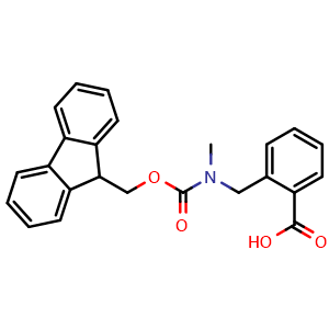 Chemical structure of 2-[(N-Fmoc-N-methylamino)methyl]benzoic acid , CAS 2137619-96-4, AChemBlock Y234648