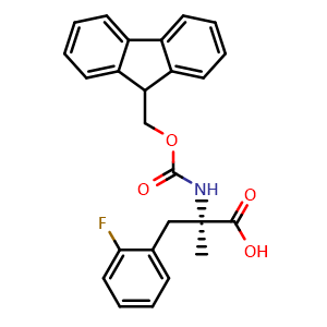 Chemical structure of N-Fmoc-2-fluoro-a-methyl-D-phenylalanine , CAS 1315449-93-4, AChemBlock Y234650