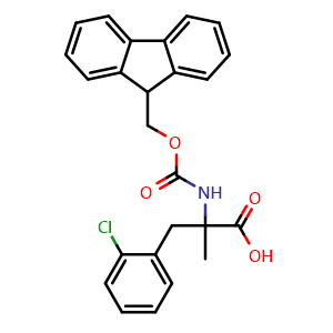 Chemical structure of N-Fmoc-2-chloro-a-methyl-DL-phenylalanine , CAS 2354579-29-4, AChemBlock Y234652