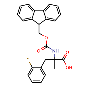 Chemical structure of N-Fmoc-2-fluoro-a-methyl-DL-phenylalanine , CAS 1029147-39-4, AChemBlock Y234653