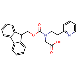 Chemical structure of N-Fmoc-[2-(pyridin-2-yl)ethyl]glycine , CAS 1286711-22-5, AChemBlock Y234665