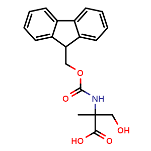 Chemical structure of N-Fmoc-2-methyl-DL-serine , CAS 1380442-16-9, AChemBlock Y234669