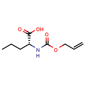 Chemical structure of N-Allyloxycarbonyl-D-norvaline , CAS 1689943-41-6, AChemBlock Y234684