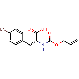 Chemical structure of N-Allyloxycarbonyl-4-bromo-D-phenylalanine , CAS 2679818-01-8, AChemBlock Y234696