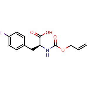 Chemical structure of N-Allyloxycarbonyl-4-iodo-L-phenylalanine , CAS 2679837-79-5, AChemBlock Y234698