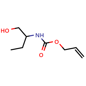 Chemical structure of N-Allyloxycarbonyl-2-aminobutan-1-ol , CAS 1343045-64-6, AChemBlock Y234720
