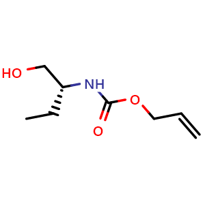 Chemical structure of N-Allyloxycarbonyl-(R)-2-aminobutan-1-ol , CAS 1604271-34-2, AChemBlock Y234721