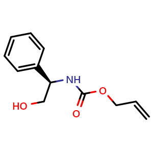 Chemical structure of N-Allyloxycarbonyl-(R)-2-phenylglycinol , CAS 805339-53-1, AChemBlock Y234729