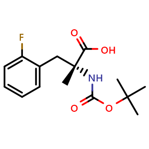 Chemical structure of N-Boc-2-fluoro-a-methyl-D-phenylalanine , CAS 1389316-08-8, AChemBlock Y234741