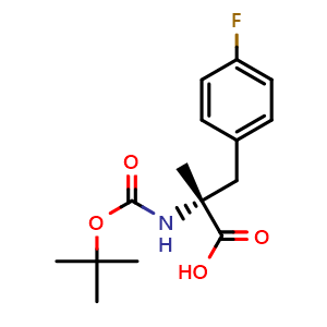 Chemical structure of N-Boc-4-fluoro-a-methyl-D-phenylalanine , CAS 889113-64-8, AChemBlock Y234750