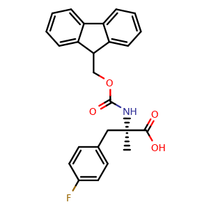 Chemical structure of N-Fmoc-4-fluoro-a-methyl-D-phenylalanine , CAS 1217777-84-8, AChemBlock Y234753