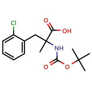 Chemical structure of N-Boc-2-chloro-a-methyl-DL-phenylalanine , CAS 2354483-55-7, AChemBlock Y234755