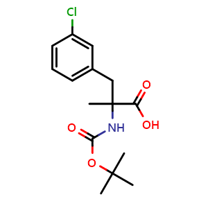 Chemical structure of N-Boc-3-chloro-a-methyl-DL-phenylalanine , CAS 2354737-93-0, AChemBlock Y234756