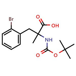 Chemical structure of N-Boc-2-bromo-a-methyl-DL-phenylalanine , CAS 2353132-95-1, AChemBlock Y234762
