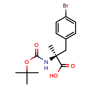 Chemical structure of N-Boc-4-bromo-a-methyl-L-phenylalanine , CAS 1286768-44-2, AChemBlock Y234766