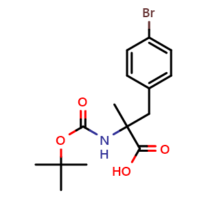 Chemical structure of N-Boc-4-bromo-a-methyl-DL-phenylalanine , CAS 1694409-54-5, AChemBlock Y234768