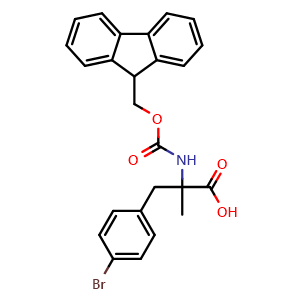 Chemical structure of N-Fmoc-4-bromo-a-methyl-DL-phenylalanine , CAS 1691637-61-2, AChemBlock Y234770