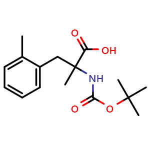 Chemical structure of N-Boc-2-Methyl-a-methyl-DL-phenylalanine , CAS 2354661-60-0, AChemBlock Y234780