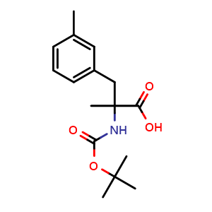 Chemical structure of N-Boc-3-Methyl-a-methyl-DL-phenylalanine , CAS 2354243-14-2, AChemBlock Y234782