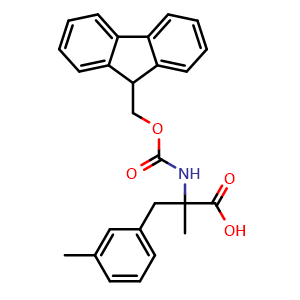 Chemical structure of N-Fmoc-3-Methyl-a-methyl-DL-phenylalanine , CAS 2354400-35-2, AChemBlock Y234783