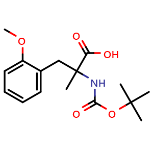 Chemical structure of N-Boc-2-methoxy-a-methyl-DL-phenylalanine , CAS 1690591-72-0, AChemBlock Y234786