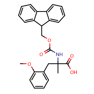 Chemical structure of N-Fmoc-2-methoxy-a-methyl-DL-phenylalanine , CAS 1692115-05-1, AChemBlock Y234787