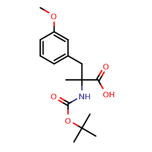 Chemical structure of N-Boc-3-methoxy-a-methyl-DL-phenylalanine , CAS 1185301-00-1, AChemBlock Y234788