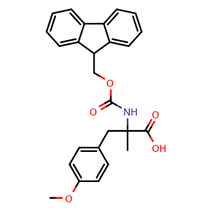 Chemical structure of N-Fmoc-4-methoxy-a-methyl-DL-phenylalanine , CAS 1700183-51-2, AChemBlock Y234794