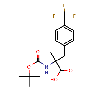 Chemical structure of N-Boc-4-(trifluoromethyl)-a-methyl-DL-phenylalanine , CAS 2353353-26-9, AChemBlock Y234799