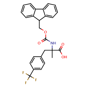 Chemical structure of N-Fmoc-4-(trifluoromethyl)-a-methyl-DL-phenylalanine , CAS 2353353-28-1, AChemBlock Y234800