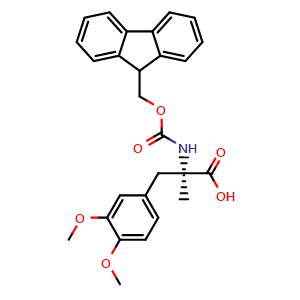 Chemical structure of N-Fmoc-3,4-dimethoxy-a-methyl-D-phenylalanine , CAS 2137135-23-8, AChemBlock Y234821