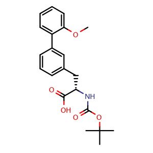 Chemical structure of N-Boc-3-(2-methoxyphenyl)-L-phenylalanine , CAS 2748553-80-0, AChemBlock Y234827