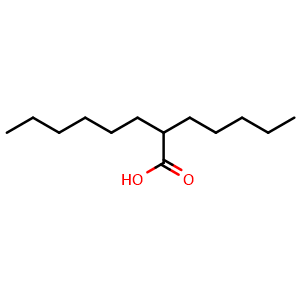 Chemical structure of 2-Pentyloctanoic acid , CAS 60948-90-5, AChemBlock Y234831