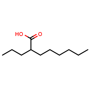 Chemical structure of 2-Propyloctanoic acid , CAS 31080-41-8, AChemBlock Y234833