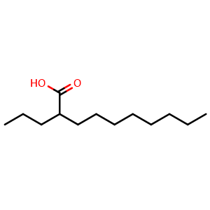 Chemical structure of 2-Propyldecanoic acid , CAS 60948-96-1, AChemBlock Y234837