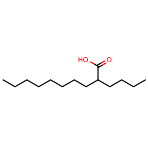Chemical structure of 2-Butyldecanoic acid , CAS 52304-09-3, AChemBlock Y234840