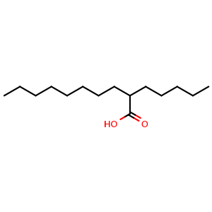 Chemical structure of 2-Pentyldecanoic acid , CAS 60948-92-7, AChemBlock Y234843