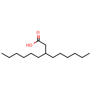 Chemical structure of 3-Hexylnonanoic acid , CAS 80256-57-1, AChemBlock Y234850