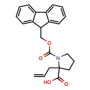 Chemical structure of N-Fmoc-2-allyl-pyrrolidine-2-carboxylic acid , CAS 195607-51-3, AChemBlock Y234851